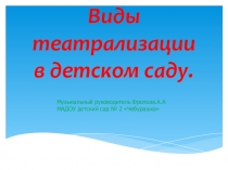 Презентация Виды театрализации в ДОУ.