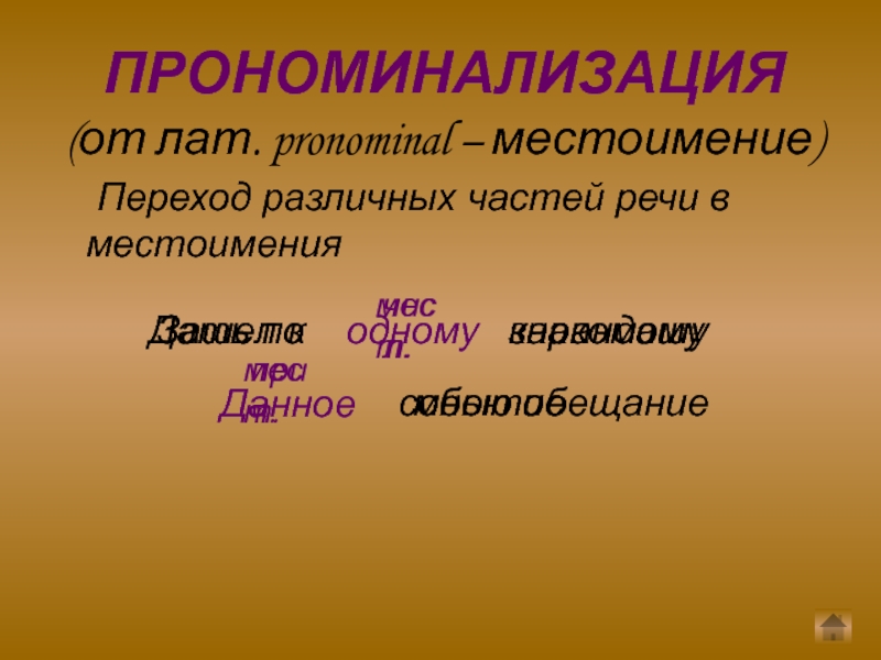 Переход 1 части речи. Прономинализация. Прономинализация примеры. Прономинализация местоимений. Прономинализация это в лингвистике.