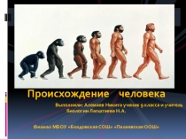 Презентация к уроку  Происхождение человека
