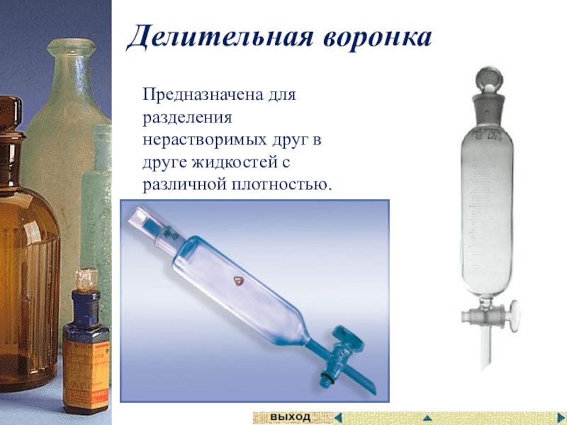 Делительная воронка в химии рисунок