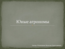 Презентация исследовательская деятельность в ДОУ Юные агрономы.