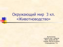 Презентация по окружающему миру на тему Животноводство (3 класс)