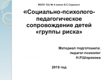 ПРЕЗЕНТАЦИЯСоциально-психолого-педагогическое сопровождение детей группы риска