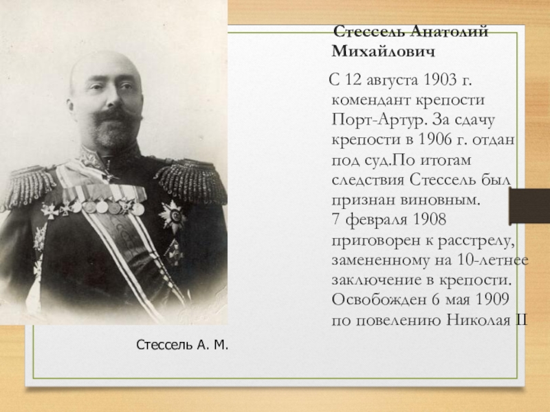 Комендант крепости. Анатолий Стессель. Комендант Стессель. Стессель русско-японская война роль. Анатолий Михайлович Стессель.