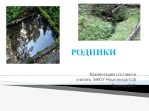 Презентация по биологии  Родники