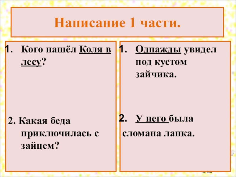 Сочинение по серии картинок 2 класс спасение зайчика презентация