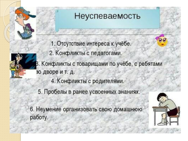 Школьная неуспеваемость презентация