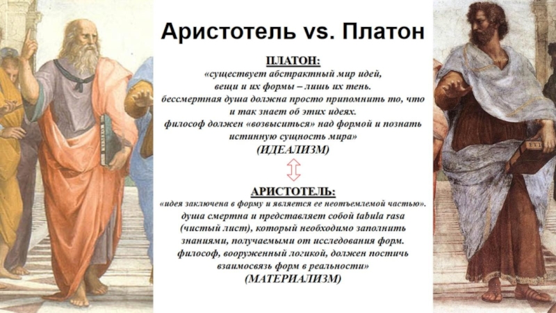 Аристотель vs. Платон. 