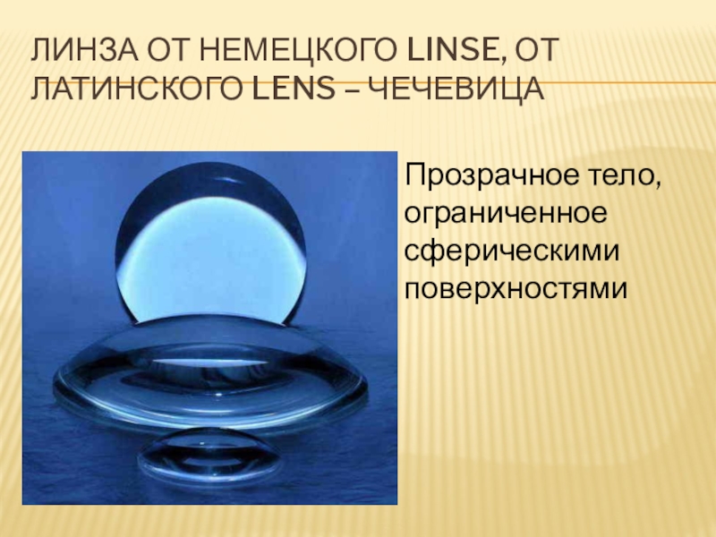 Прозрачное тело ограниченное сферическими поверхностями это