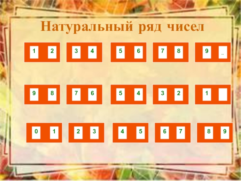 Натуральный ряд 1 класс презентация