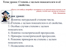 Презентация урока на тему Степень с целым показателем