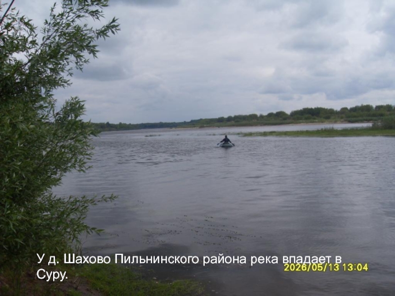 У д. Шахово Пильнинского района река впадает в Суру. У д. Шахово Пильнинского района река впадает в