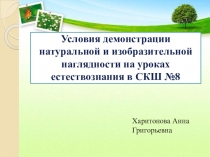 Условия демонстрации натуральной и изобразительной наглядности на уроках биологии в СКШ №8
