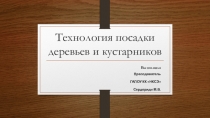 Технология посадки деревьев и кустарников (3 курс)