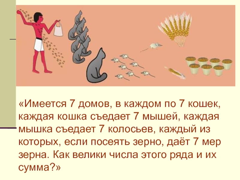 В каждом доме в каждой. Поедание колоска мышью. В доме было 7 кошек каждая кошка съедает по. 7 Кошек семь мышей 7 колосьев. Было 7 домов в каждом есть 7 кошек каждая кошка съела 7 мышей.