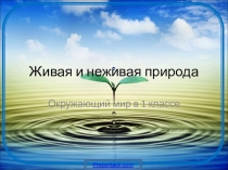 Презентация к уроку окружающего мира Живая и неживая природа (1 класс)