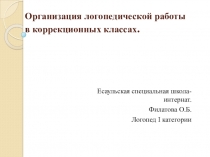 Презентация. Организация логопедической работы в классах КРО