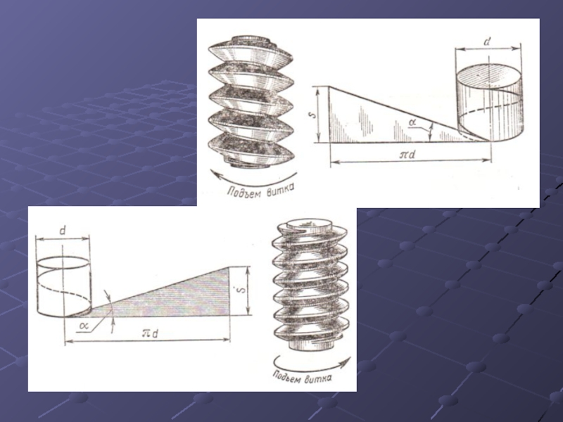 Винтовые цилиндрические поверхности. Трехзаходная винтовая линия. Развертка винтовой линии. Винтовая линия на конусе развертка. Винтовые линии черчение.