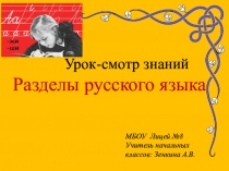 Презентация по русскому языку Разделы русского языка 4 класс