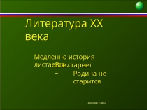 Презентация по литературе 11 класс