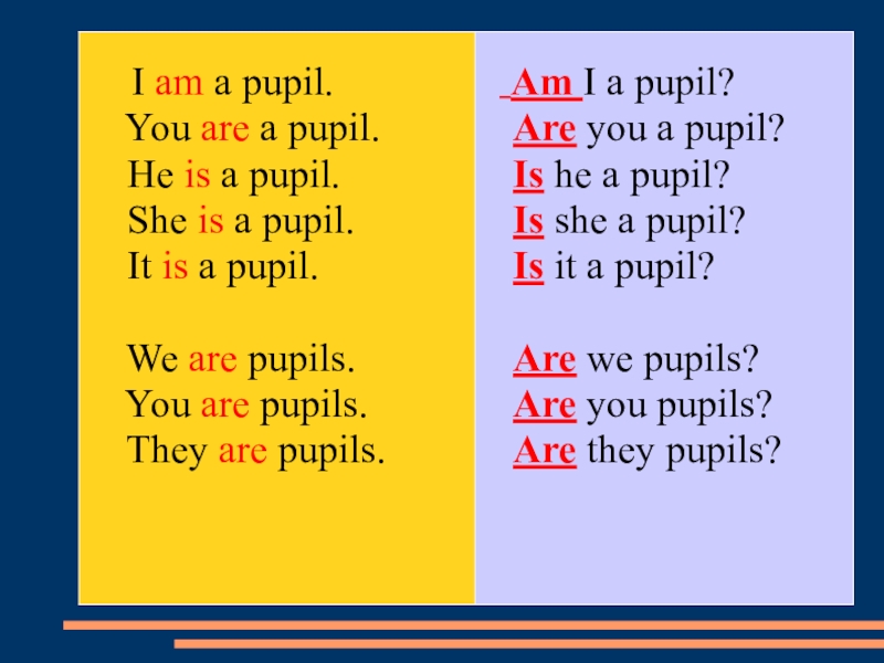 I am перевод на русский язык. Стишок i am a pupil. Формы глагола to be i a pupil. I am a pupil стихотворение. Are they pupils ответ.