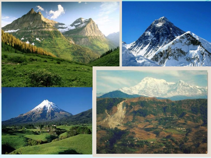 Горные формы россии. Рельеф земной поверхности суши. Горы и равнины. Рельеф горы и равнины. Рельеф суши горы.