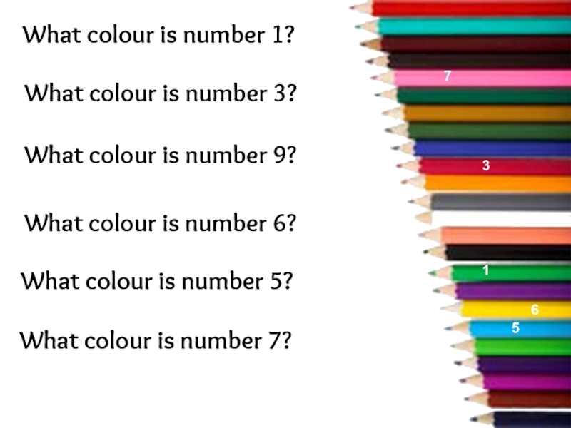 What colour is number 1?What colour is number 3?What colour is number 9?What colour is number 6?What