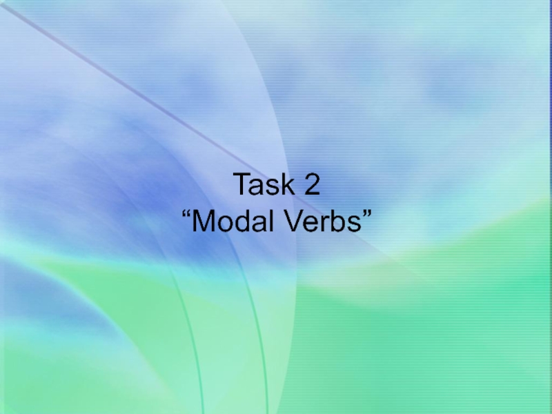 Task 2 “Modal Verbs”