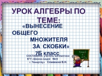Презентация по алгебре на тему Вынесение общего множителя за скобки