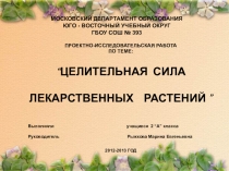 Проектно-исследовательская работа Лекарственные растения