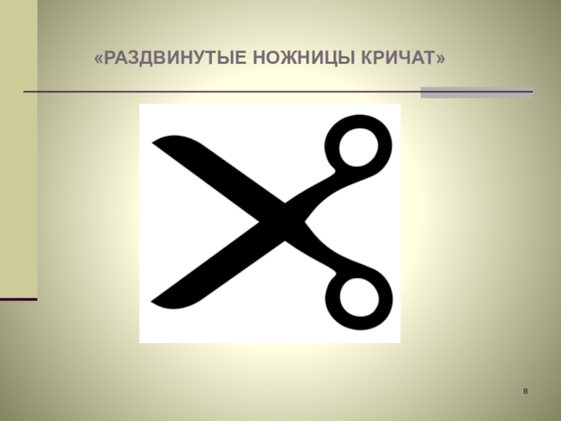 Небольшое открытие. Раздвинутые ножницы кричат. Ножницы кричат рисунок. Теория раздвинутых ножниц. Ножницы раздвигаются клином.