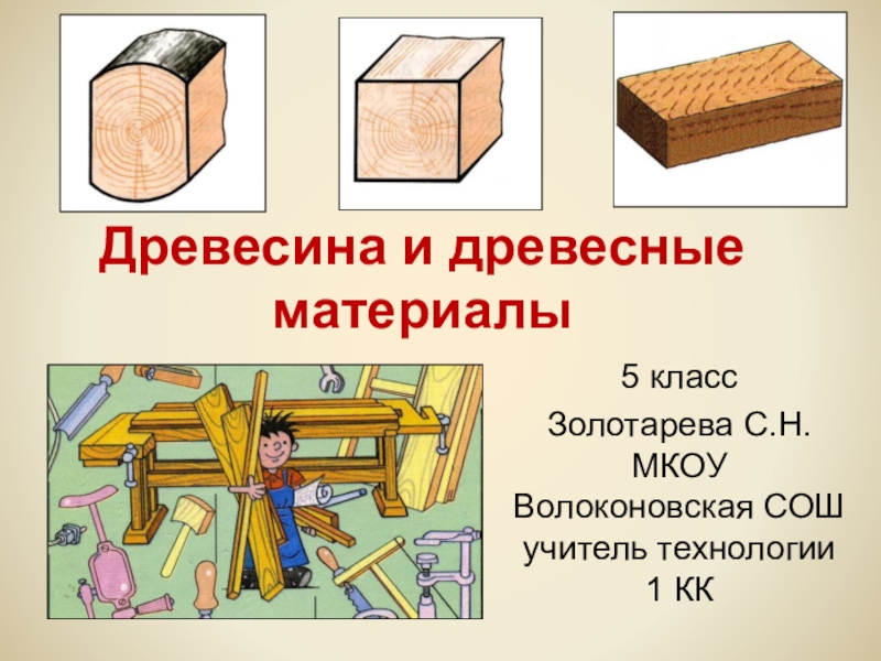 Презентация Презентация по технологии на тему Древесина и древесные материалы (5 класс)