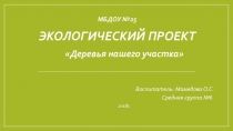 Экологический проект деревья нашего участка