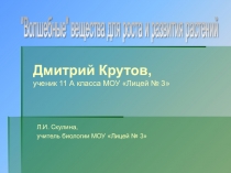 Презентация: Волшебные вещества для роста и развития растений