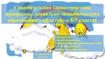 Презентация Сравнительная характеристика программы социально-экономического образования Афлатунв 5-7 классах