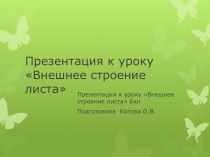 Презентация по биологии к уроку внешнее строение листа 6 класс