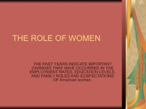Презентация по английскому языку на тему Роль женщин