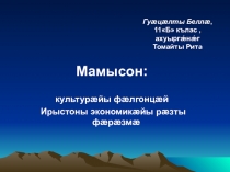 Исследовательская работа на тему Мамысон