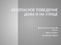 Презентация по ОБЖ на тему Безопасное поведение дома и на улице  ( 9 класс)