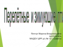 Презентация Зимующие и перелётные птицы