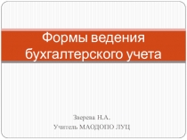 Формы ведения бухгалтерского учета