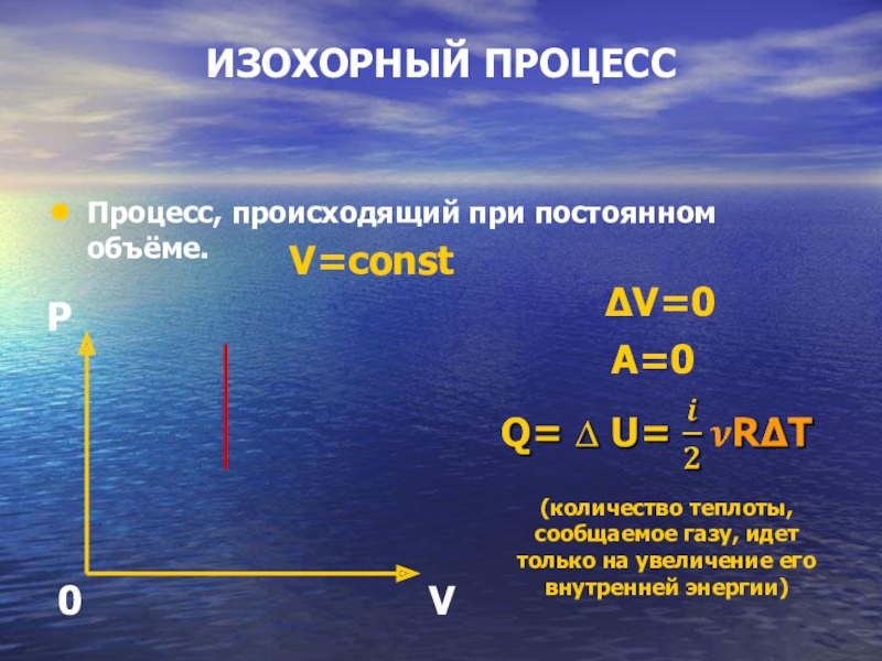 Изменение внутренней энергии равно количеству теплоты. Теплота в изохорном процессе. Изохорный процесс внутренняя энергия. Количество теплоты при изохорном процессе. Изменение внутренней энергии в изобарном процессе.