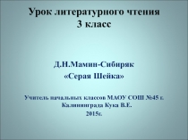 Презентация к уроку литературного чтения. Д.Н.Мамин-Сибиряк Серая Шейка