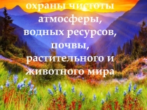 Особенности охраны чистоты атмосферы, водных ресурсов