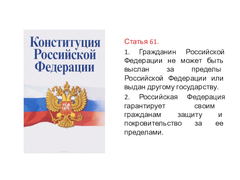 Защита и покровительство граждан. Ст 61 Конституции РФ. Гражданин Российской Федерации. Статья 61 Конституции РФ. Статьи Российской Федерации.