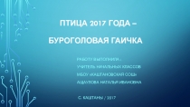 Презентация Птица года 2017 - буроголовая гаичка