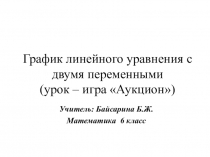 Презентация по математике на тему График линейного уравнения с двумя переменными