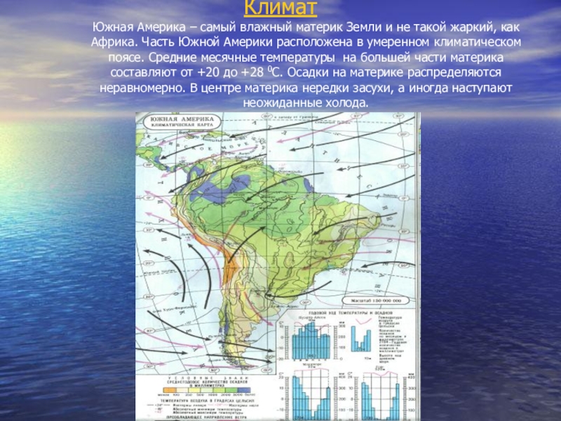 Влажность южной америки. Климат Южной Америки 7 класс география. Климат Южной Америки карта. Климат на севере Южной Америки. Климат материка Южная Америка.