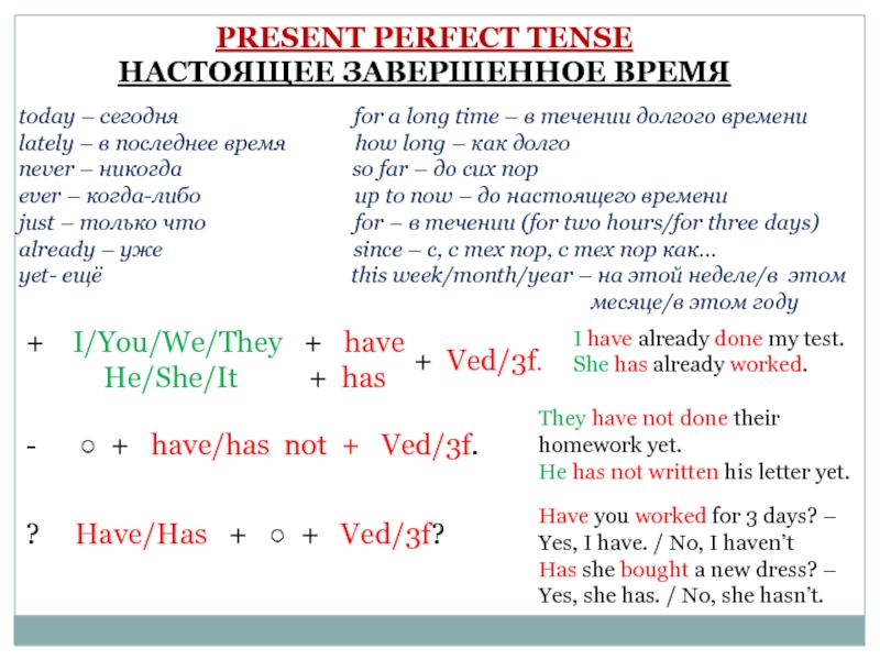 Present perfect презентация