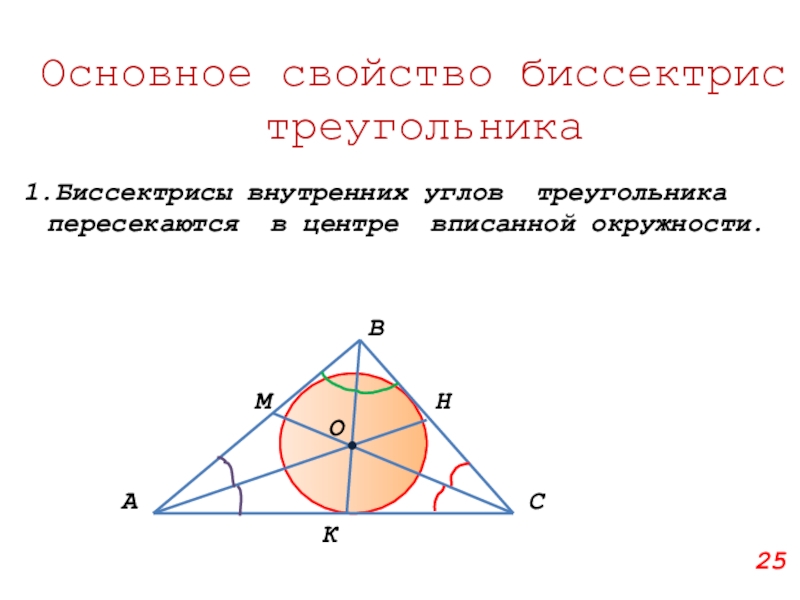 Презентация геометрия 7 класс окружность вписанная в треугольник